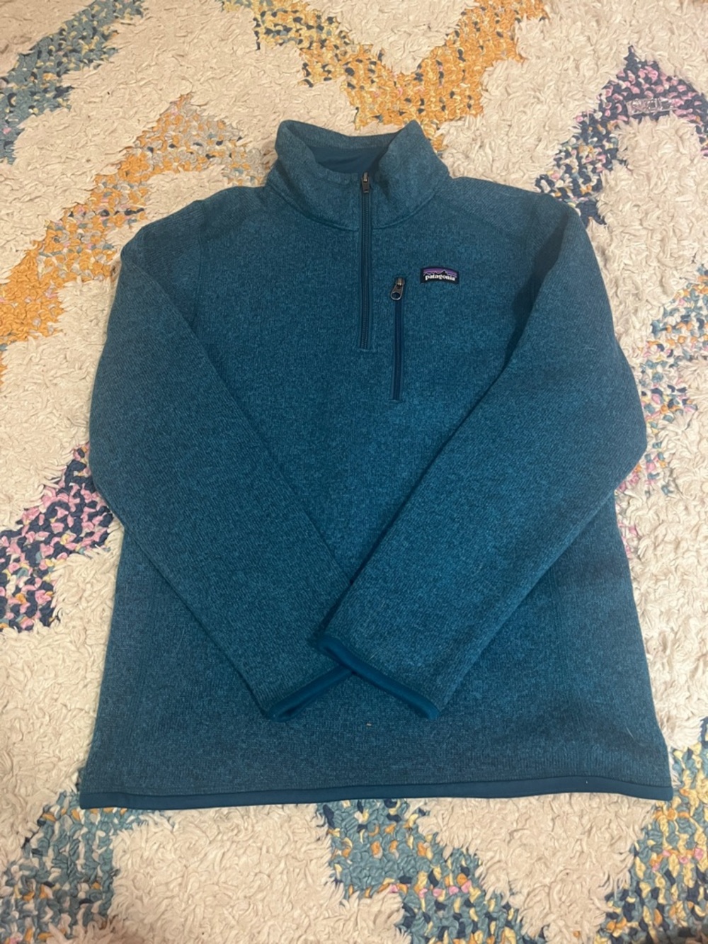 Patagonia Teal Quarter-Zip Fleece Pullover
